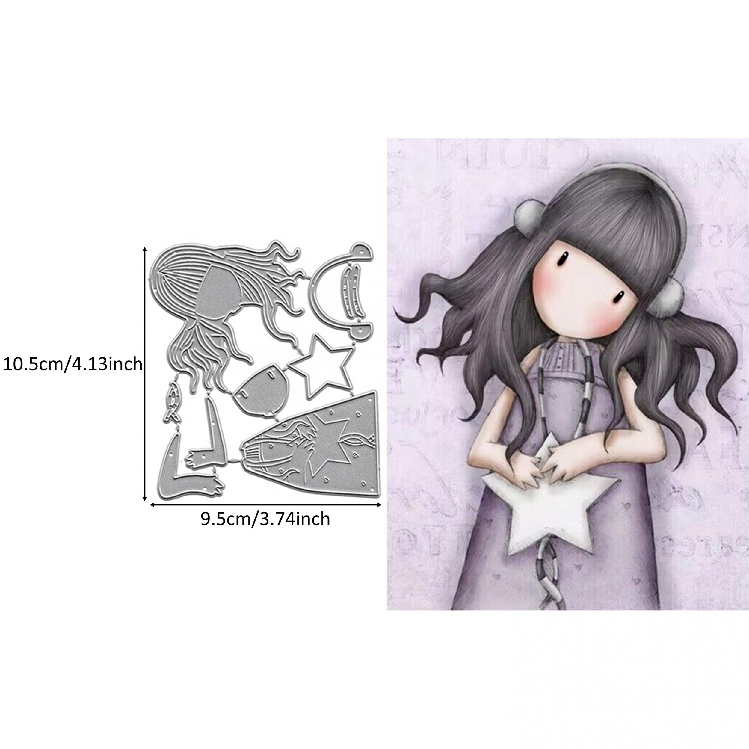 1pc Little Girl Metal Cutting Dies for Greeting Card Topper Scrapbooking