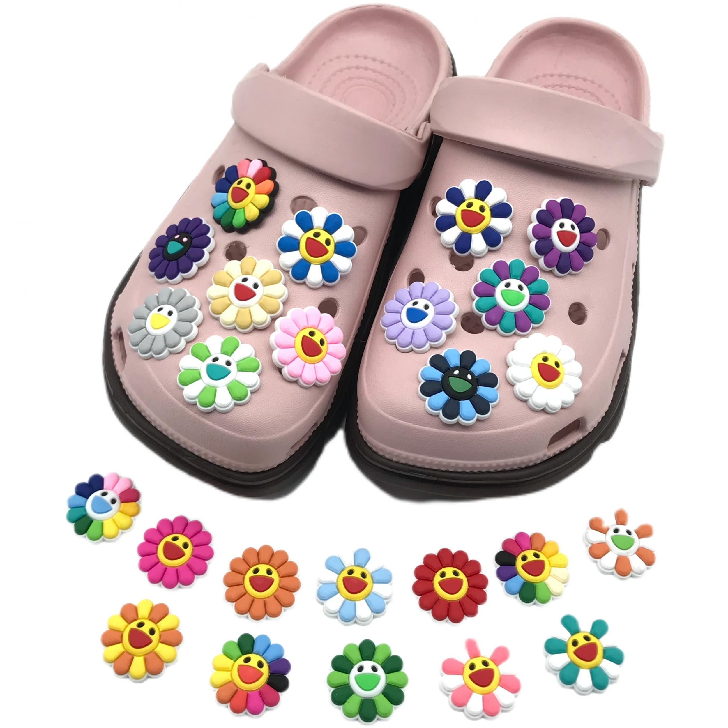 25pcs Flower Pattern PVC Shoe Charms For Clogs Birthday Party Favors