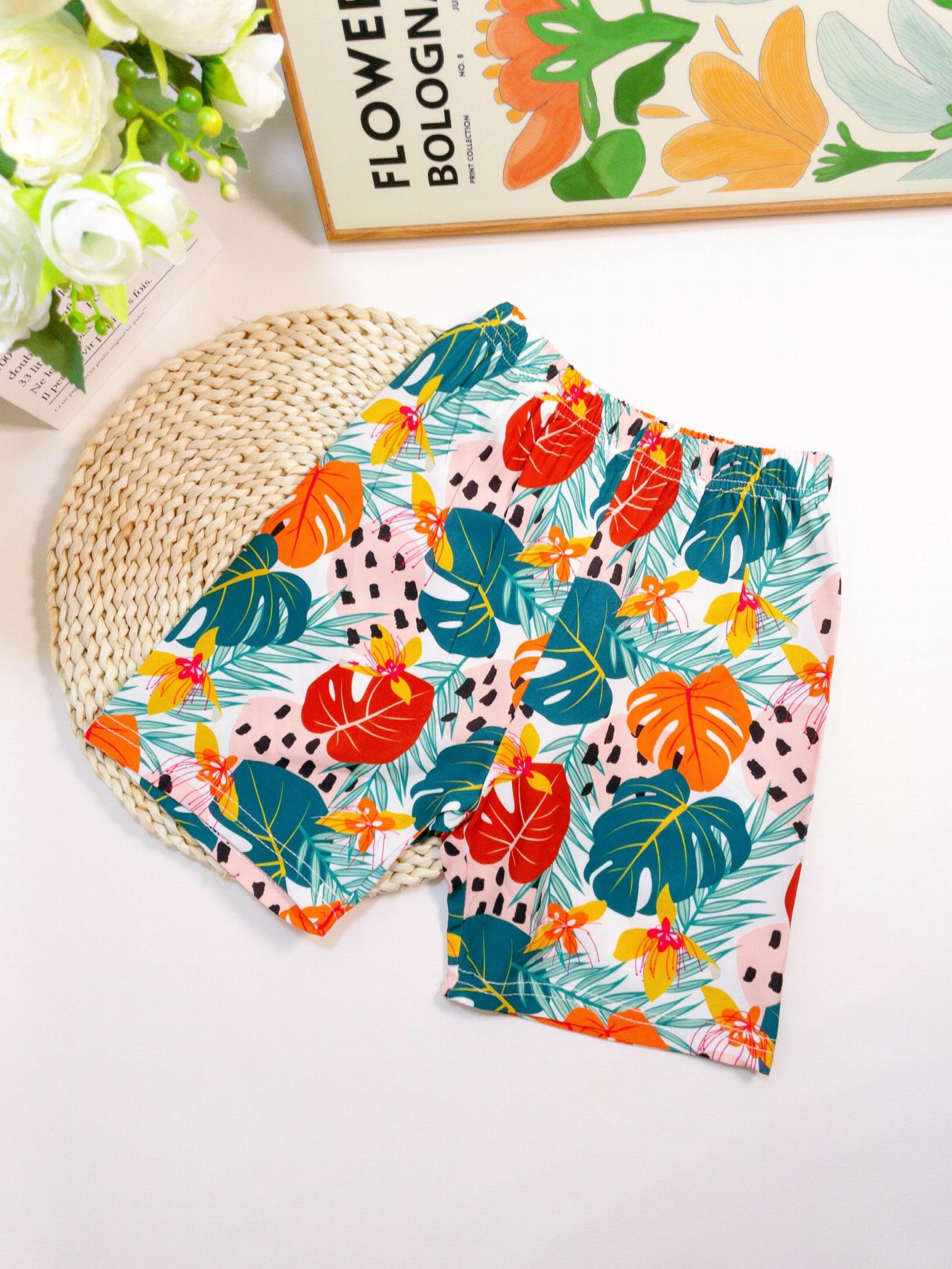Boys Colorful Leaf Swim Trunks - Summer Holiday Beach Party