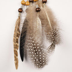 Indian Boho Feather Headband With Tassel Elastic Band Headdress