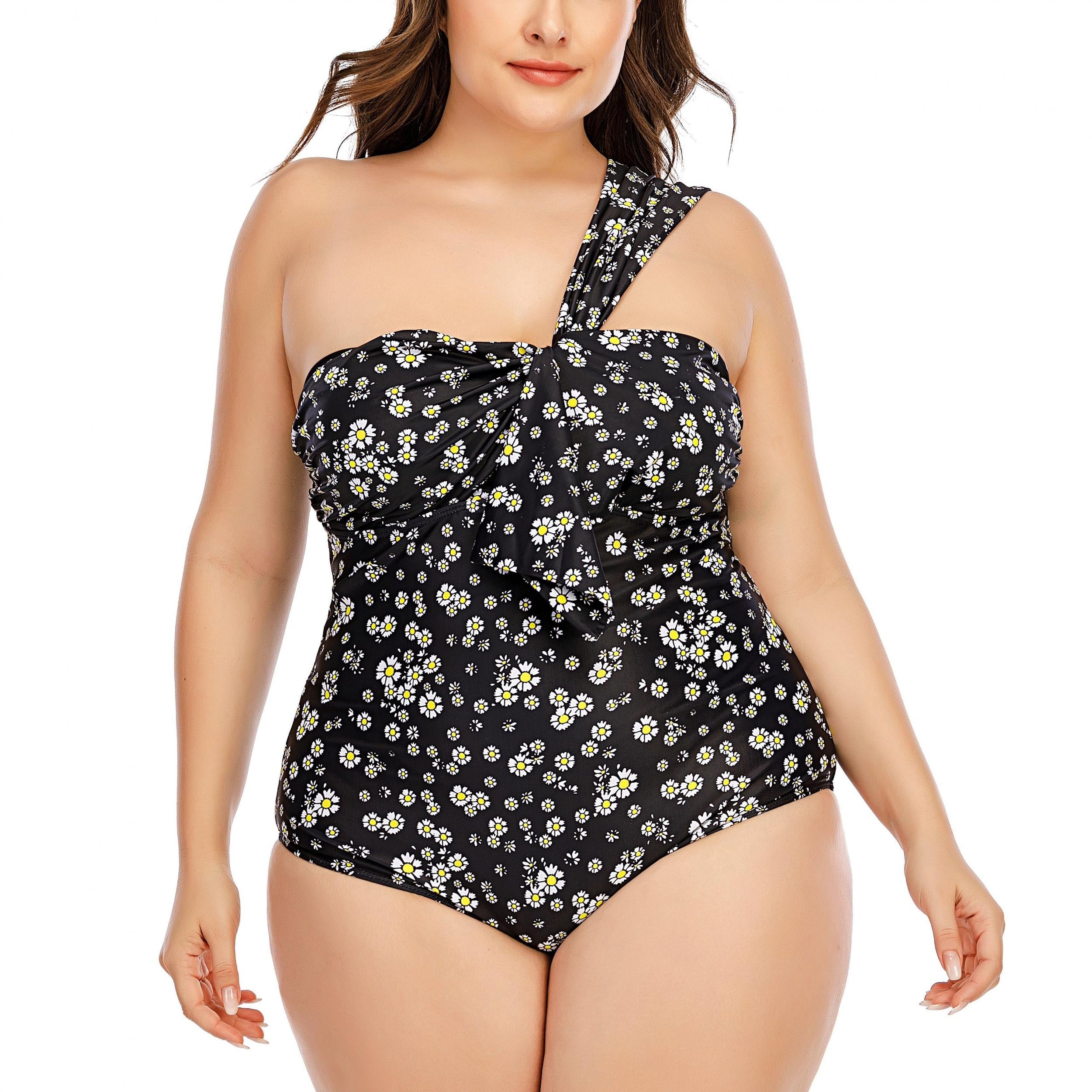 Ditsy Floral One Shoulder Swimsuit