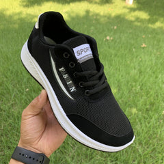 Men's Letter Print Mesh Sneakers Outdoor Sports Shoes