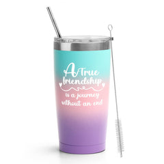 20oz Stainless Steel Water Cup Straw Gradient Bottle for Sports Fitness Travel