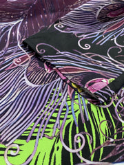Women's Plus Peacock & Ombre Print Top & Pants Set