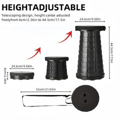 Ultralight Telescopic Stool for Camping & Fishing, Supports Up To 550lbs