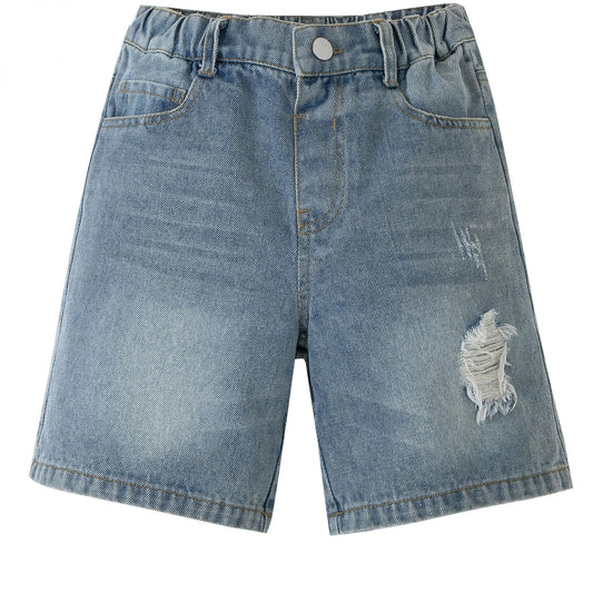 Boys Ripped Denim Shorts for Summer