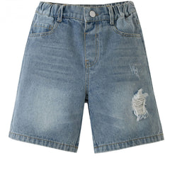 Boys Ripped Denim Shorts for Summer
