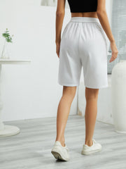 Wide Leg Elastic Waist Shorts Solid Color Casual Summer Shorts