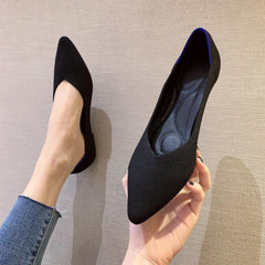 Women's Breathable Knit Ballet Shoes Lightweight Slip On Flat Shoes