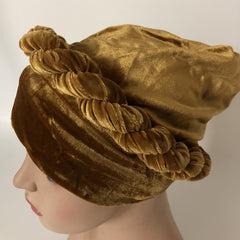 Velvet Braided Turban Cap Head Wrap Elastic Bonnet Chemo Hats