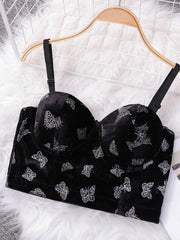 Butterfly Print Cami Corset Bustier Body Shaper