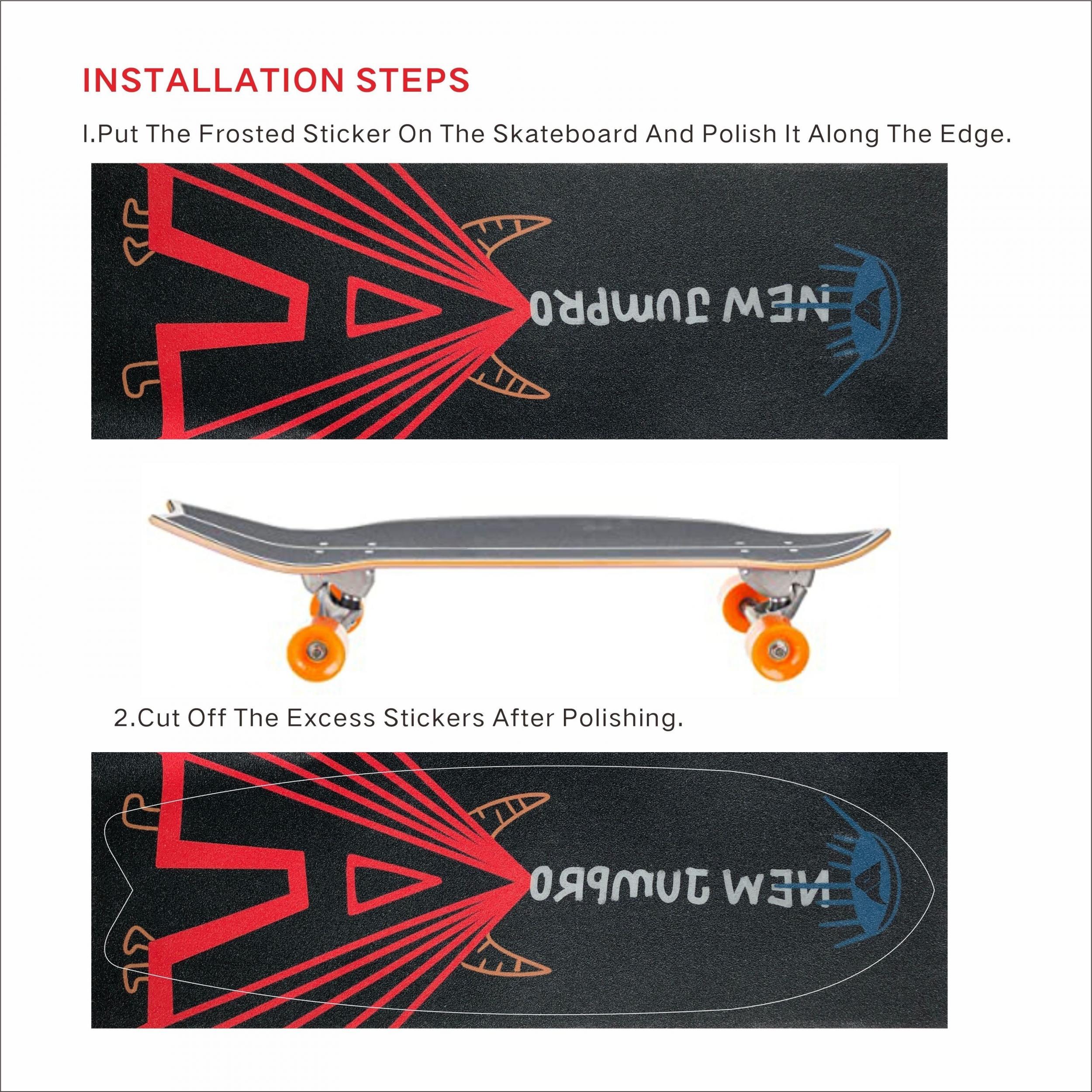 Surfing Skateboard Sandpaper Anti-slip Tape Waterproof Wear-resistant