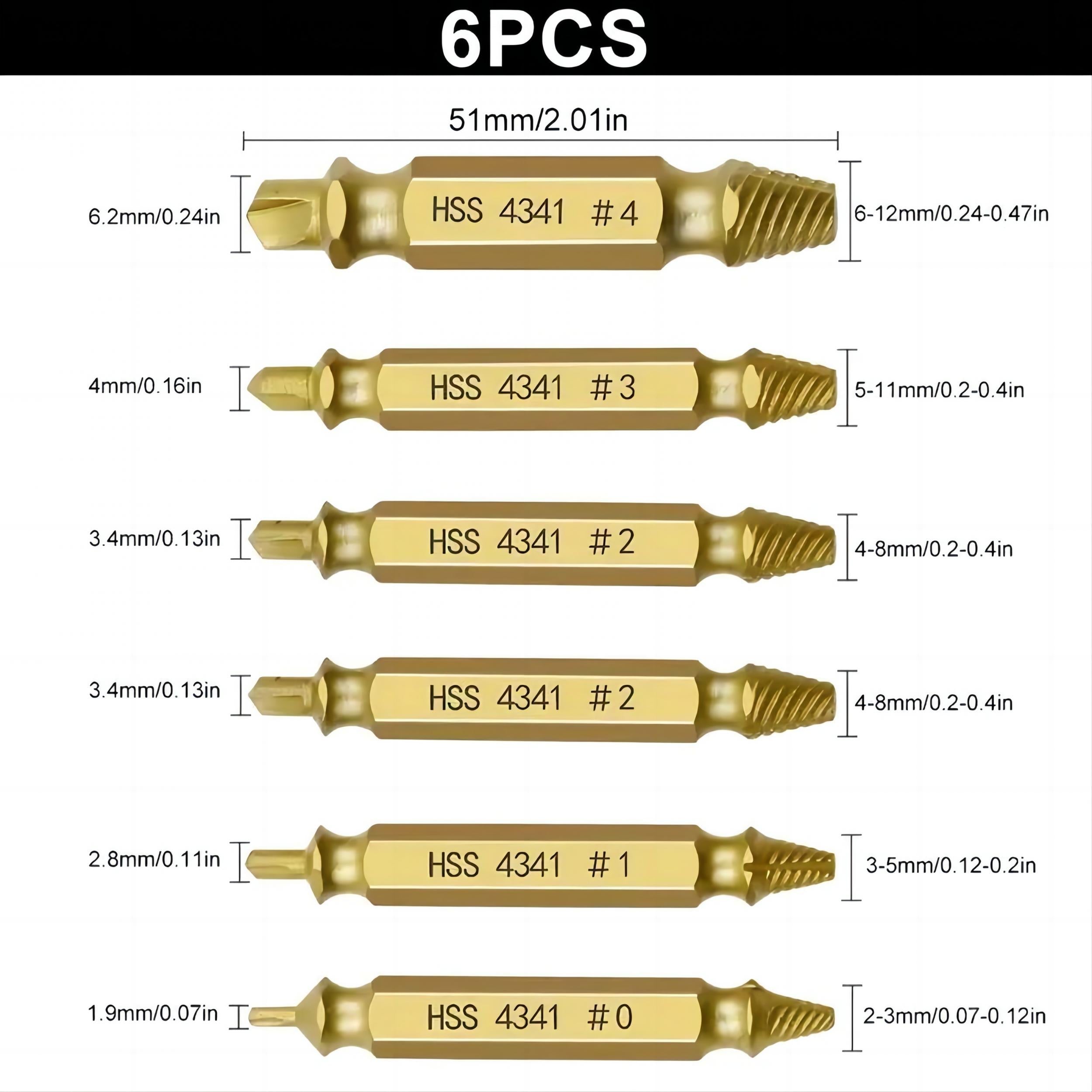 Screw Extractor Easy Out Drill Bit Set - Broken Wire Removal Tool