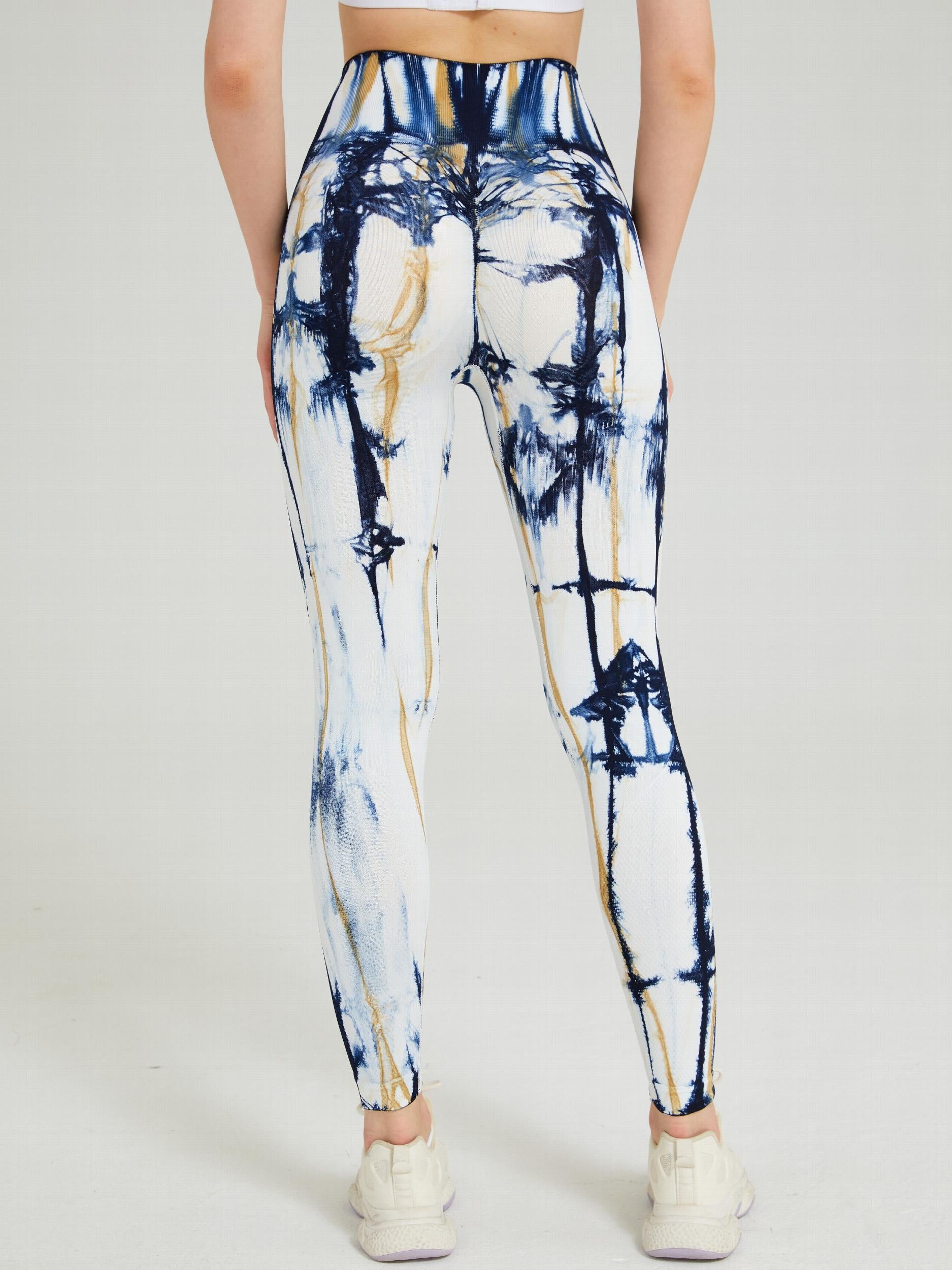 Tie Dye Seamless Fitness Yoga Leggings High Stretch Pants