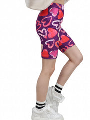 Toddler Girls Heart Graphic Elastic Waist Biker Shorts