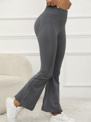High Waist Bell Bottom Yoga Pants Solid Flare Sports Pants