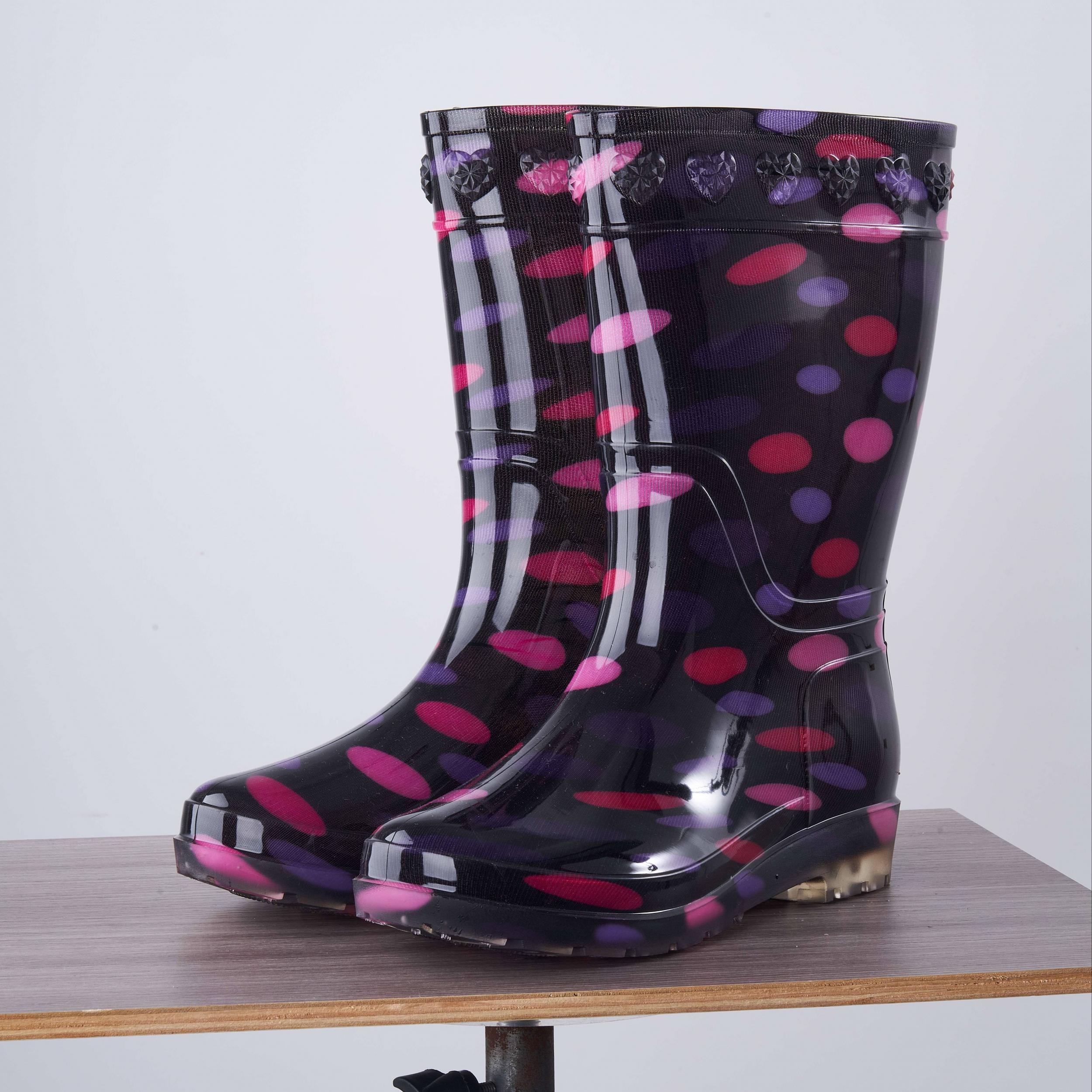 Women's Waterproof High Tube Rain Boots Wear Resistant Non Slip