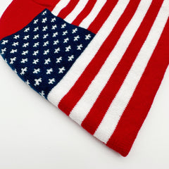 Red American Flag Knitted Hat