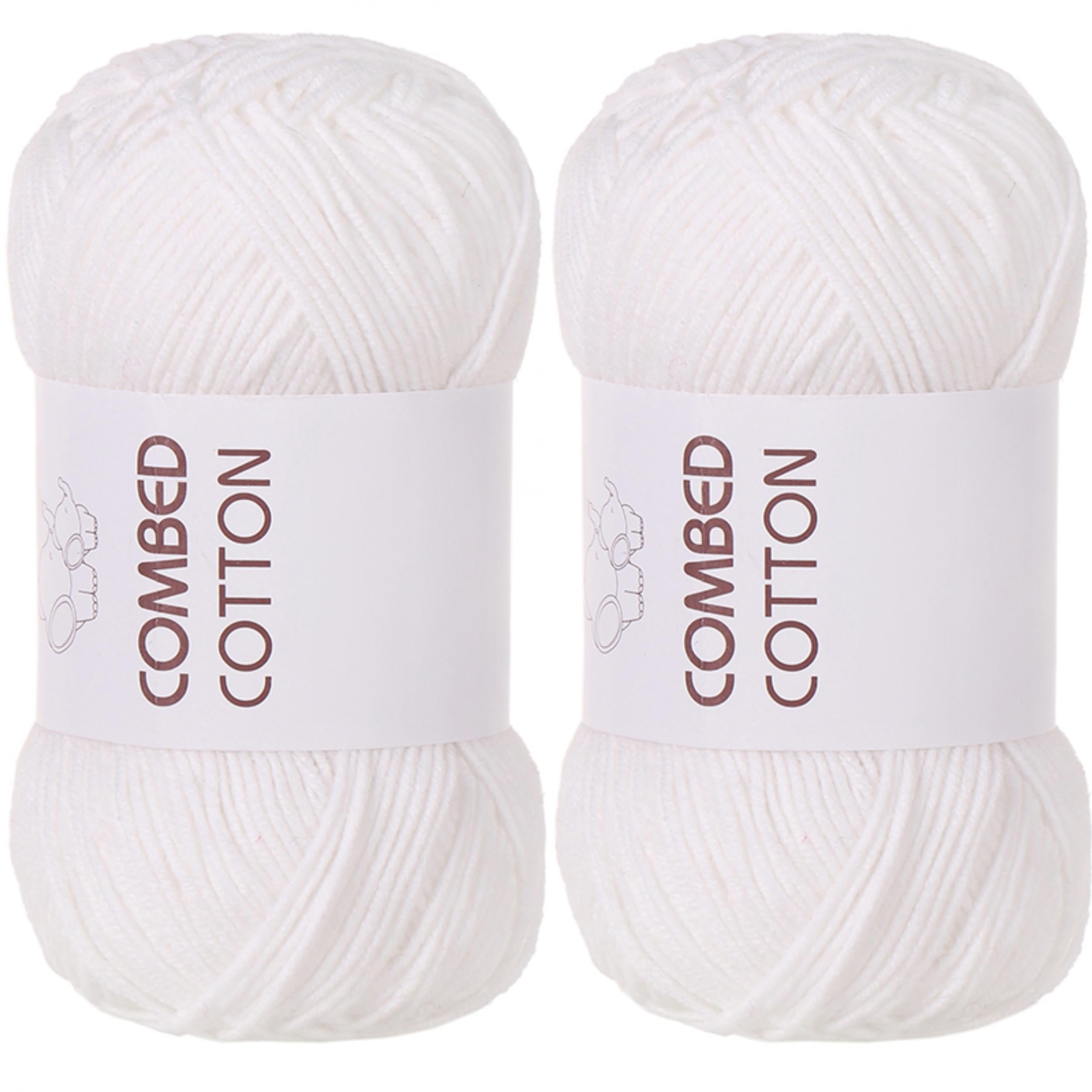 Soft Combed Cotton Wool Yarn for Crocheting & Knitting 40g