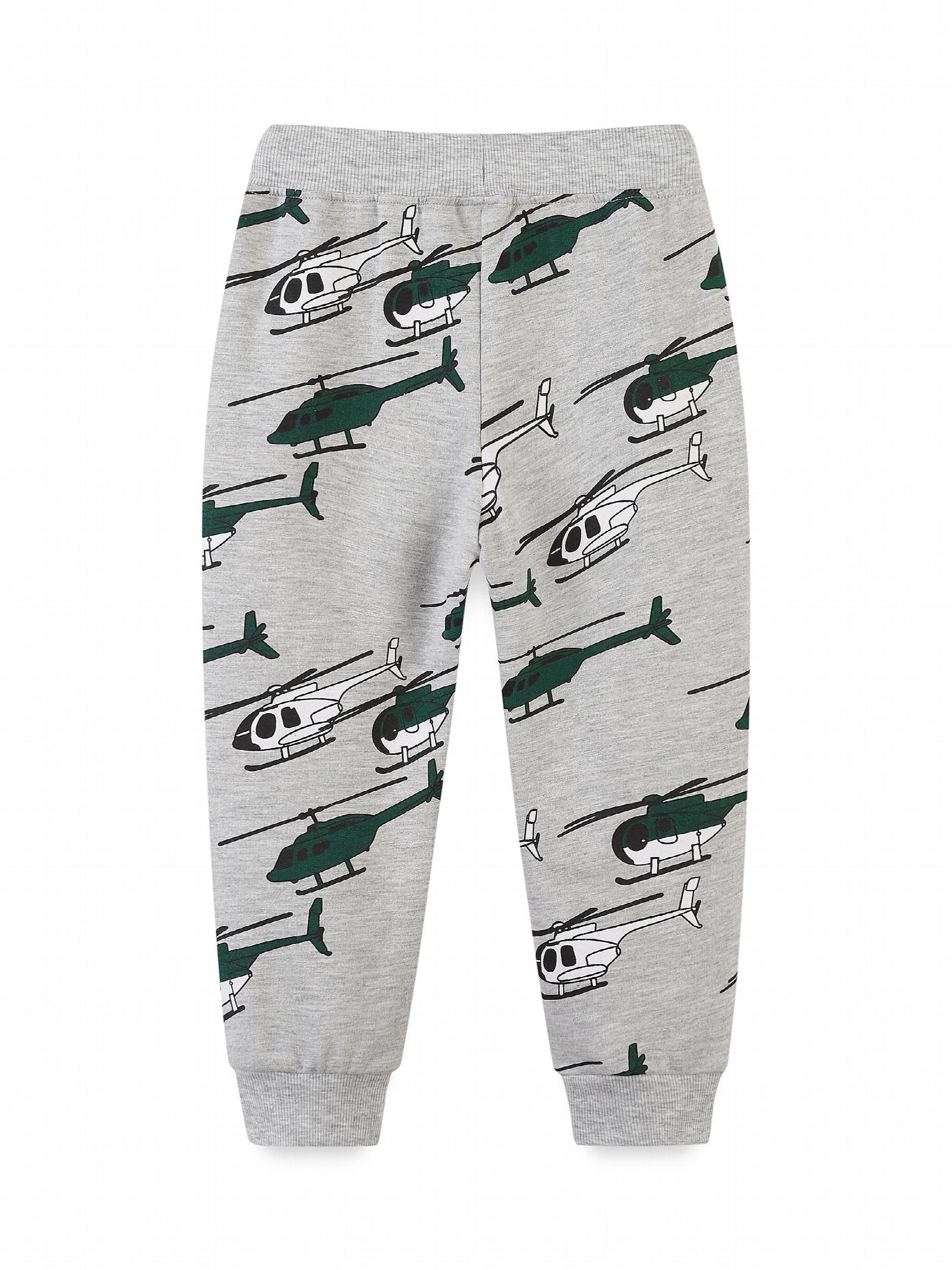 Kid's Helicopter Print Drawstring Sweatpants