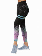 Sparkly Print Fitness Yoga Pants Slim Fit Leggings Women
