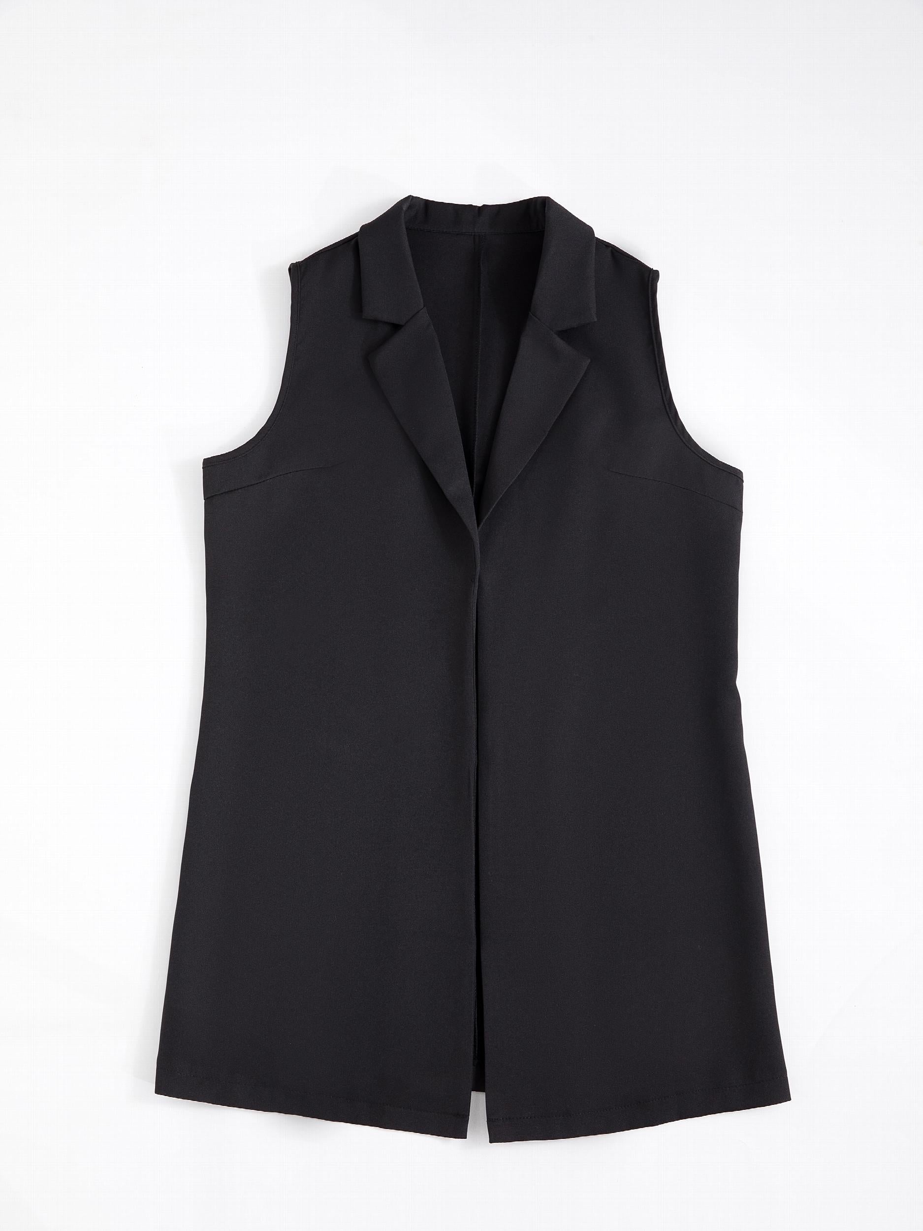 Sleeveless Open Front Blazer for Women