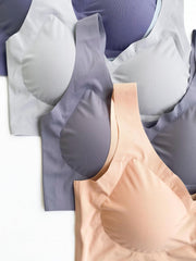 5pcs Seamless Wireless Bras Comfy & Breathable Push Up Bra Women's Lingerie