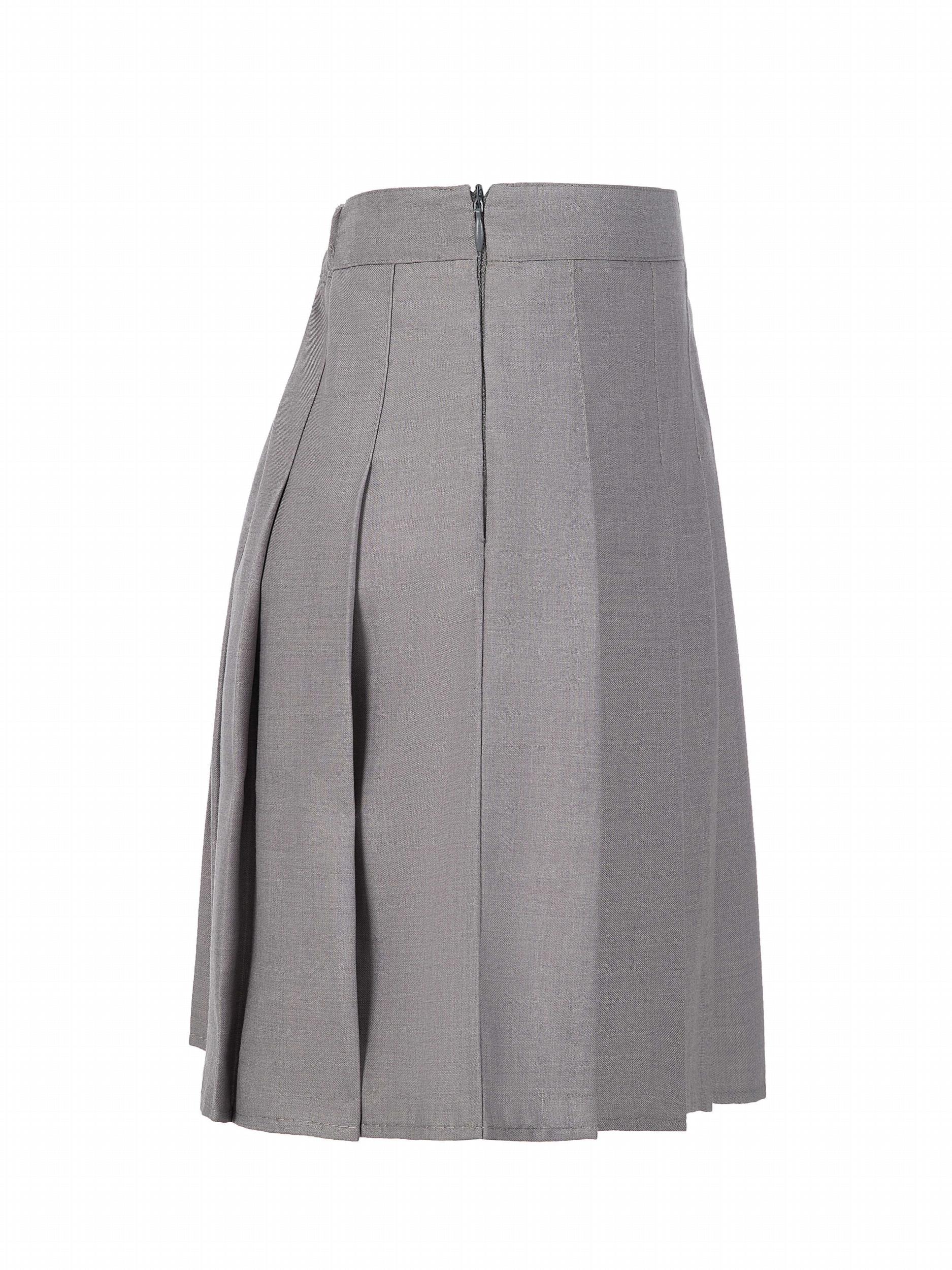 Girls High Waist Pleated Skirt Plain Varsity Style Kid Girls Versatile Skirt