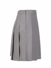 Girls High Waist Pleated Skirt Plain Varsity Style Kid Girls Versatile Skirt