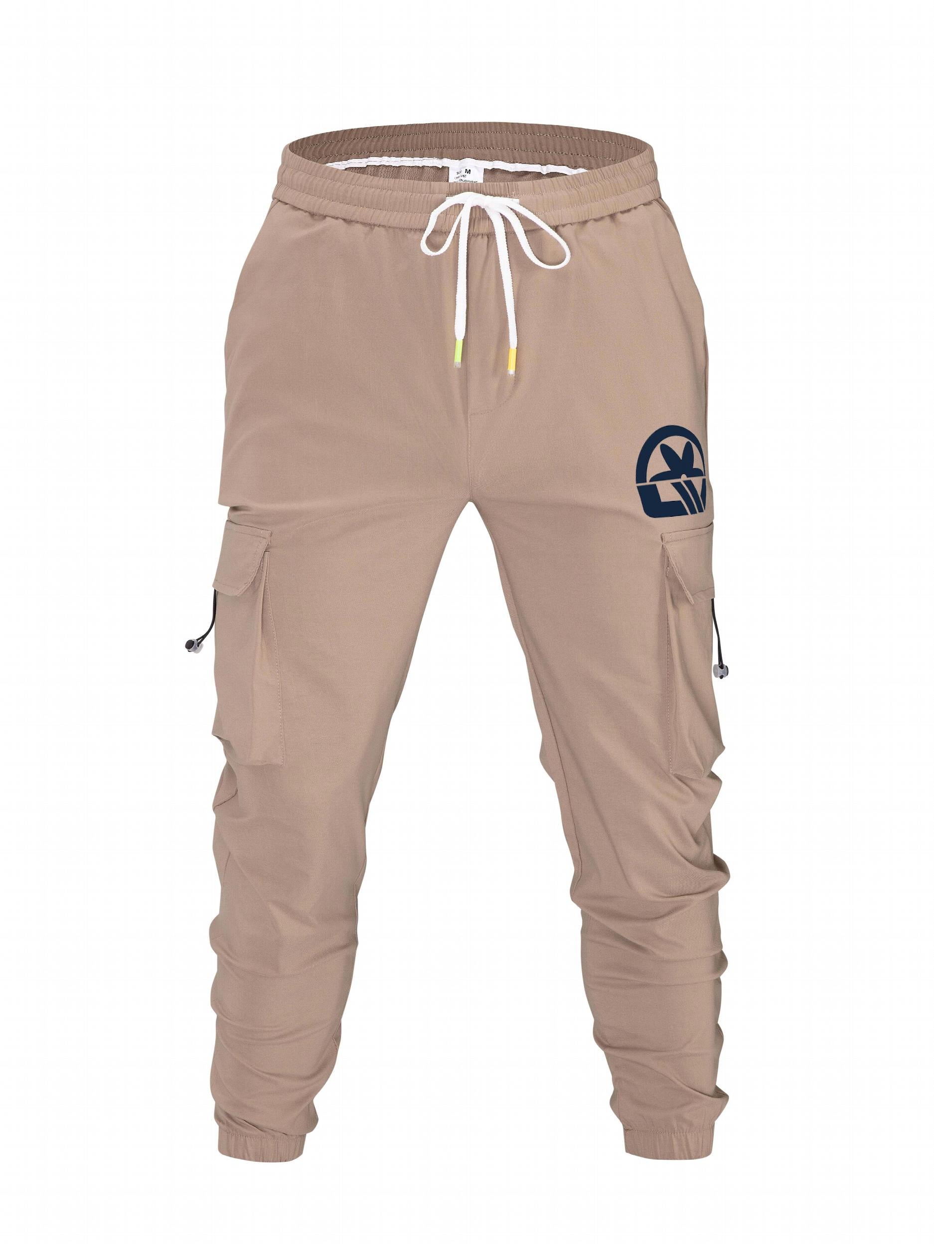 Men's Flower Print Cargo Pants with Pockets