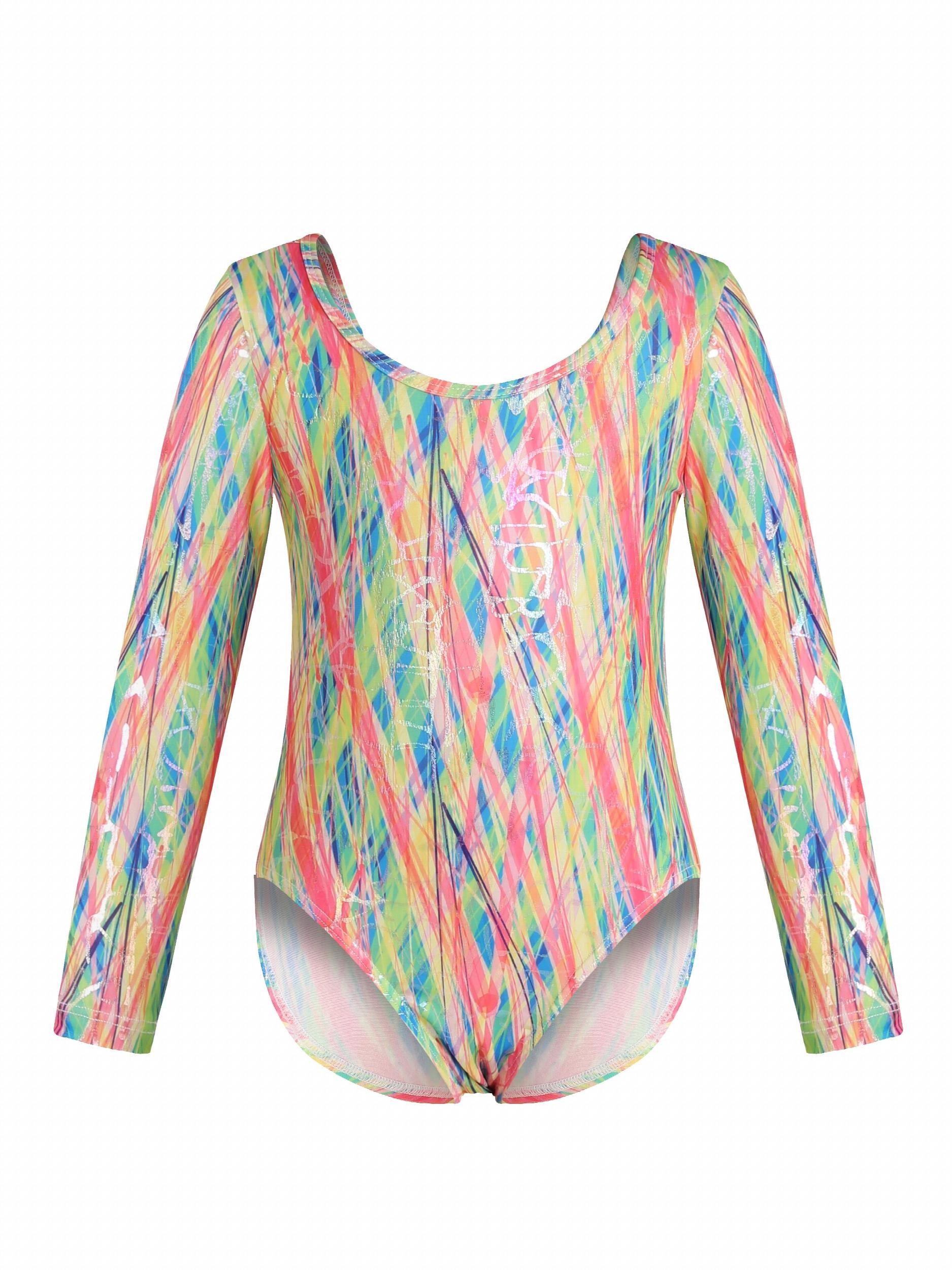 Dreamy Butterfly Tie Dye Gymnastics Suit Long Sleeve