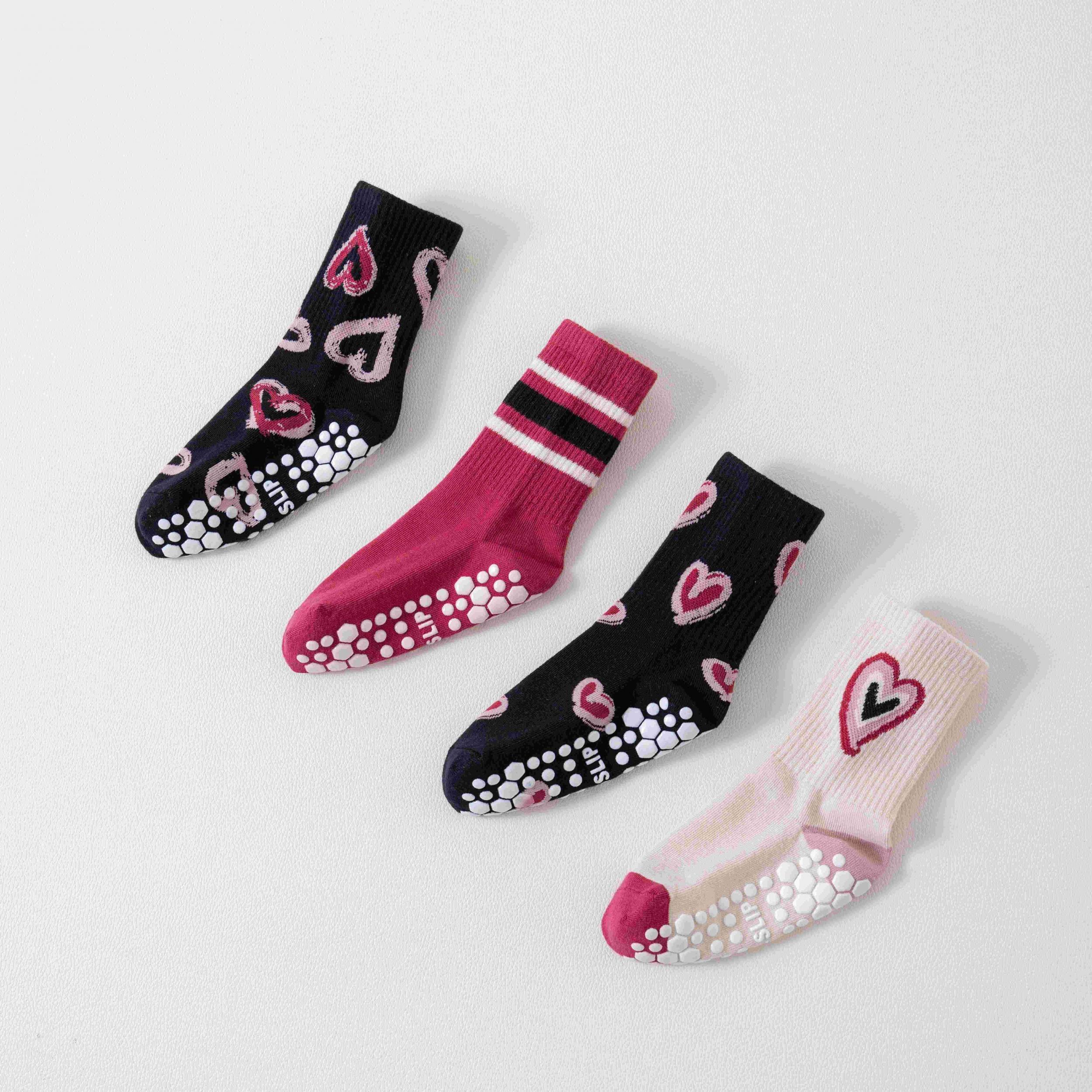 5 Pairs Kids' Floor Socks, Non-Slip & Warm for Autumn/Winter