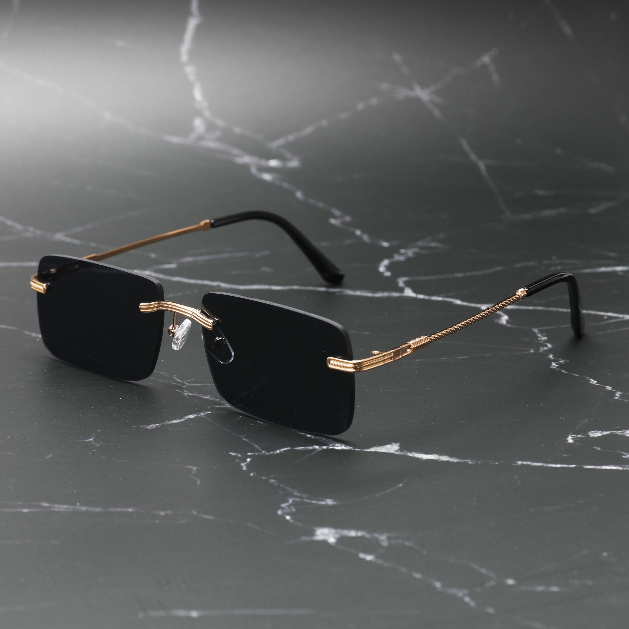 ENSAEJOE Men's Gradient Lens Rimless Casual Glasses