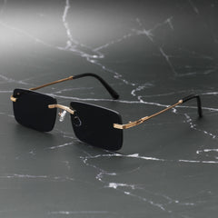 ENSAEJOE Men's Gradient Lens Rimless Casual Glasses