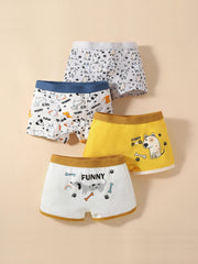 4pcs Boys Teen Cartoon Boxer Briefs Clothes