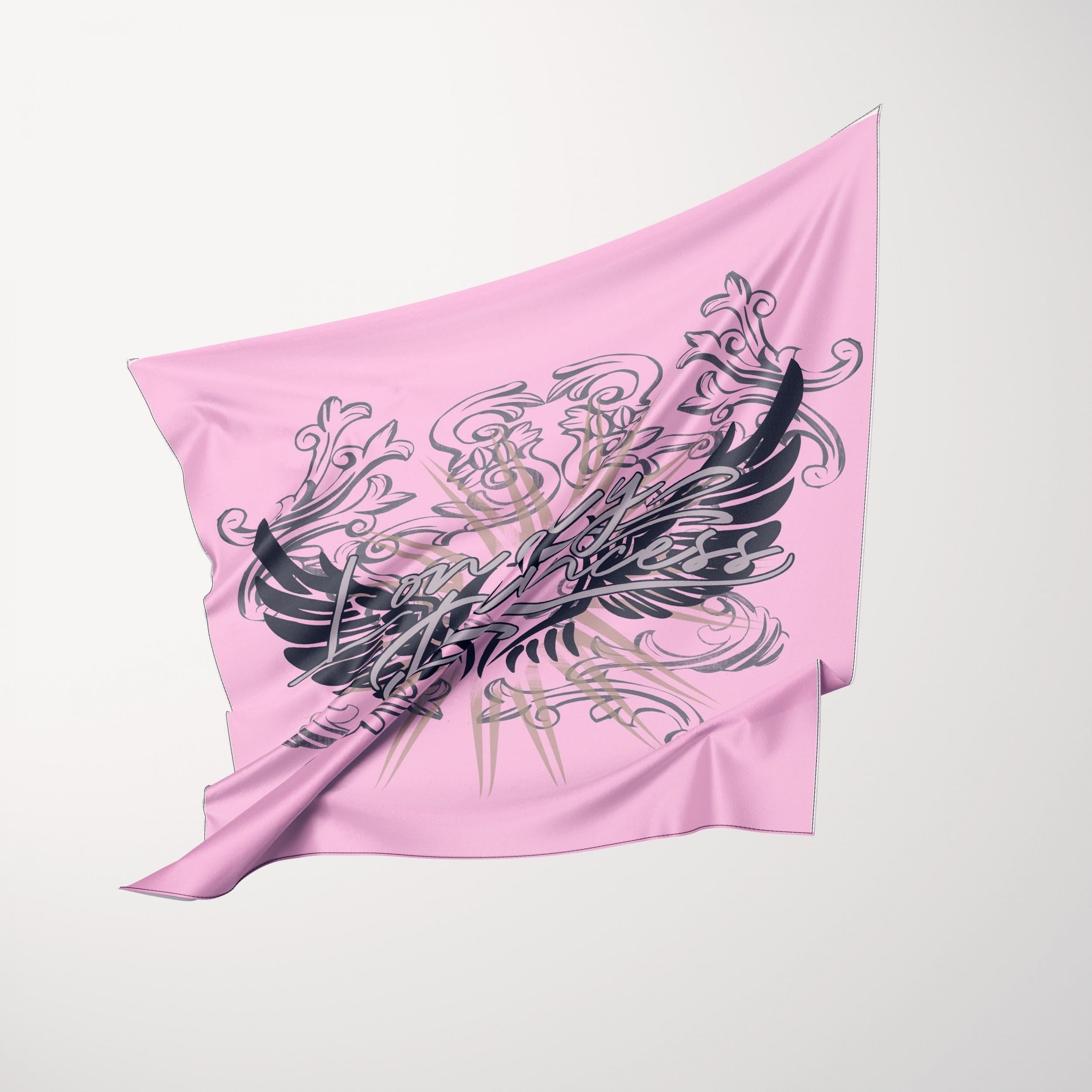 Pink Bandana Hip Hop Square Scarf Headband For Women