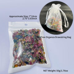 Rainbow Tourmaline Chips 50g 3-7mm Healing Balance Energy Reiki Wicca