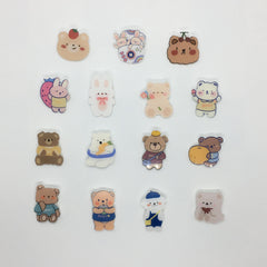 15 pcs Cartoon Bear Brooch for Kids Shirts Bags Hats Jackets