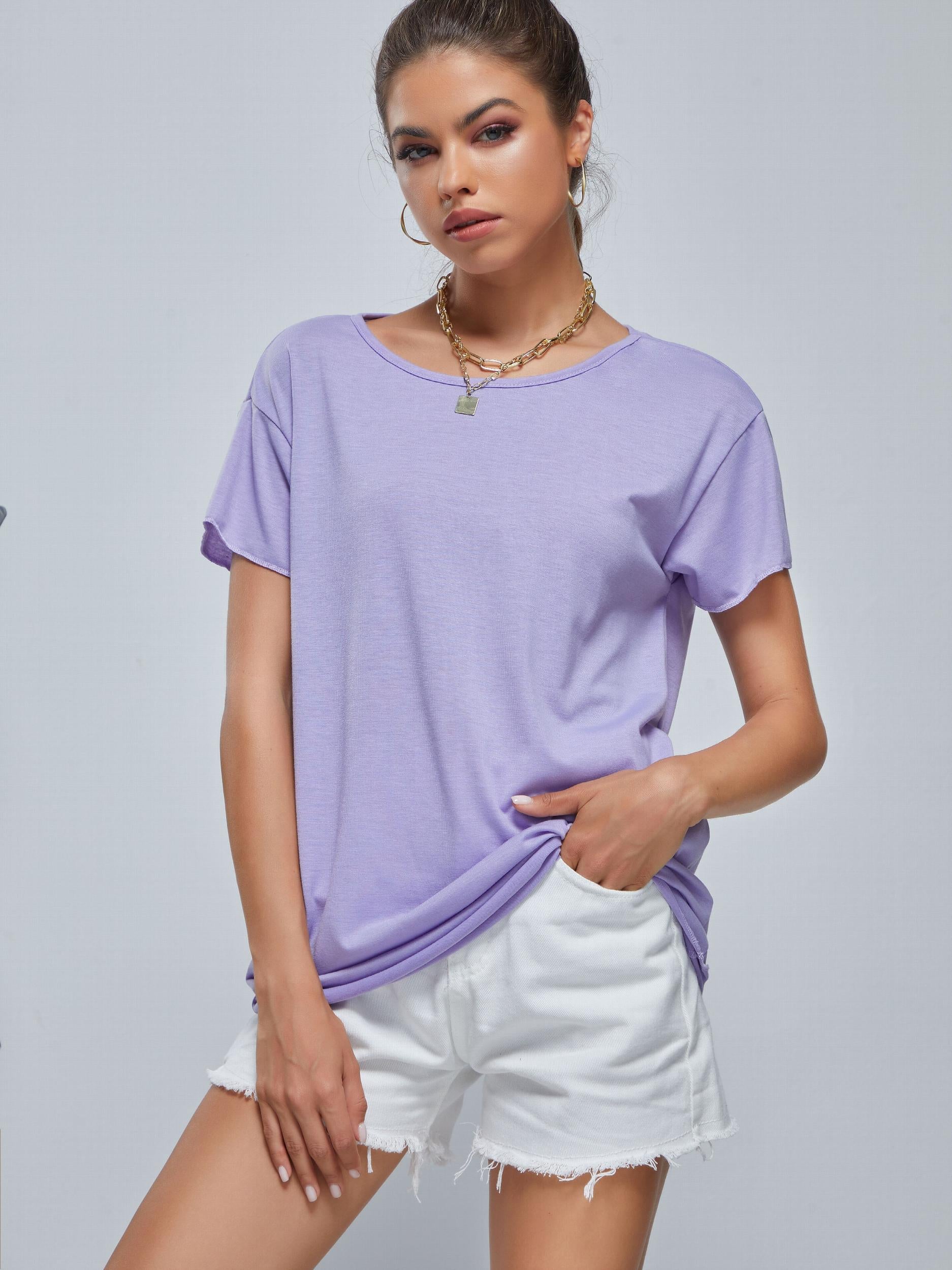 Short Sleeve T shirt Sports Fitness Yoga Running Top Women's Activewear
