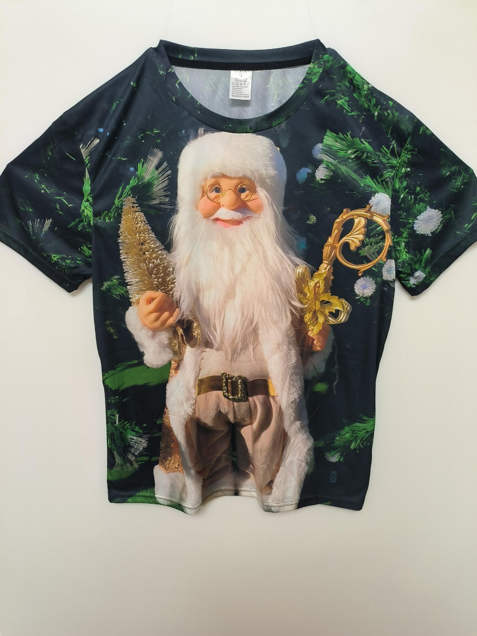 Christmas Santa Claus 3d Print Men's Graphic T shirt