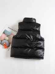 Kids Teens Metallic Heavy Weight Puffer Vest Windproof Padded Sleeveless Gilet