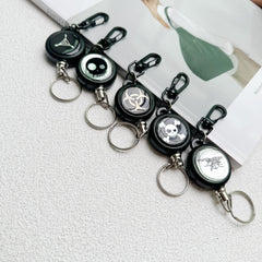 5pcs High Rebound Keychain Steel Wire Rope Anti-lost Keyring Buckle
