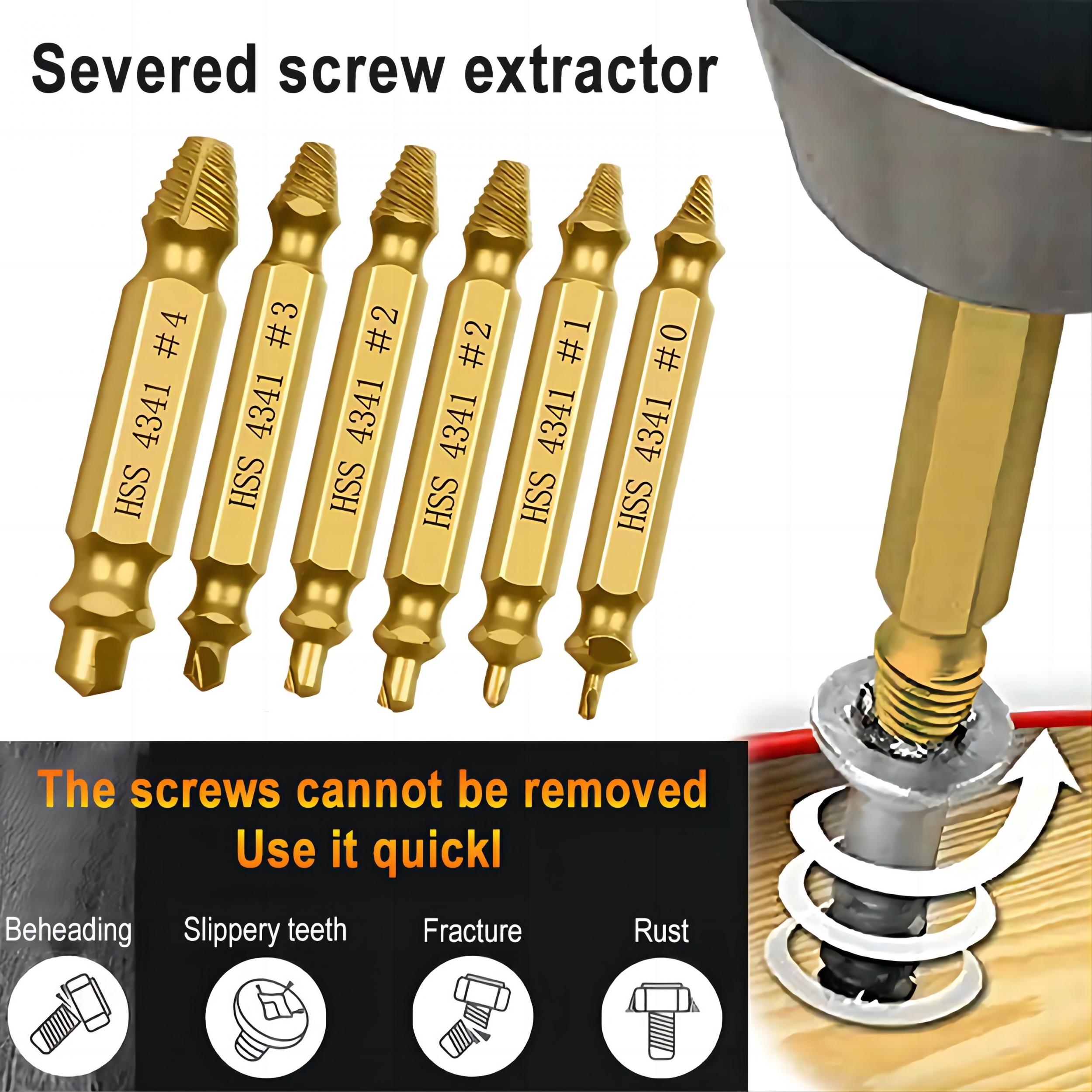Screw Extractor Easy Out Drill Bit Set - Broken Wire Removal Tool