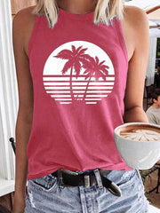 Graphic Print Sleeveless Tank Top Women's Clothing