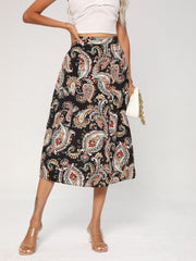 Paisley Print Maxi Skirt Casual Long Skirt For All Season Women's Clothing