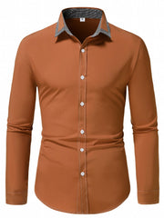 Men's Plaid Long Sleeve Dress Shirt