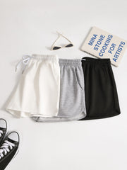 Sporty Elastic High Waist Shorts Women's Clothing
