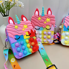 Unicorn Messenger Bag Coin Purse Pop Fidget Toy