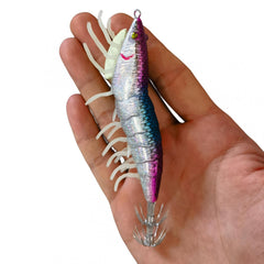 11 Light Soft Bait Shrimp Squid Hook Fluorescent Wooden Bait Sea Fishing