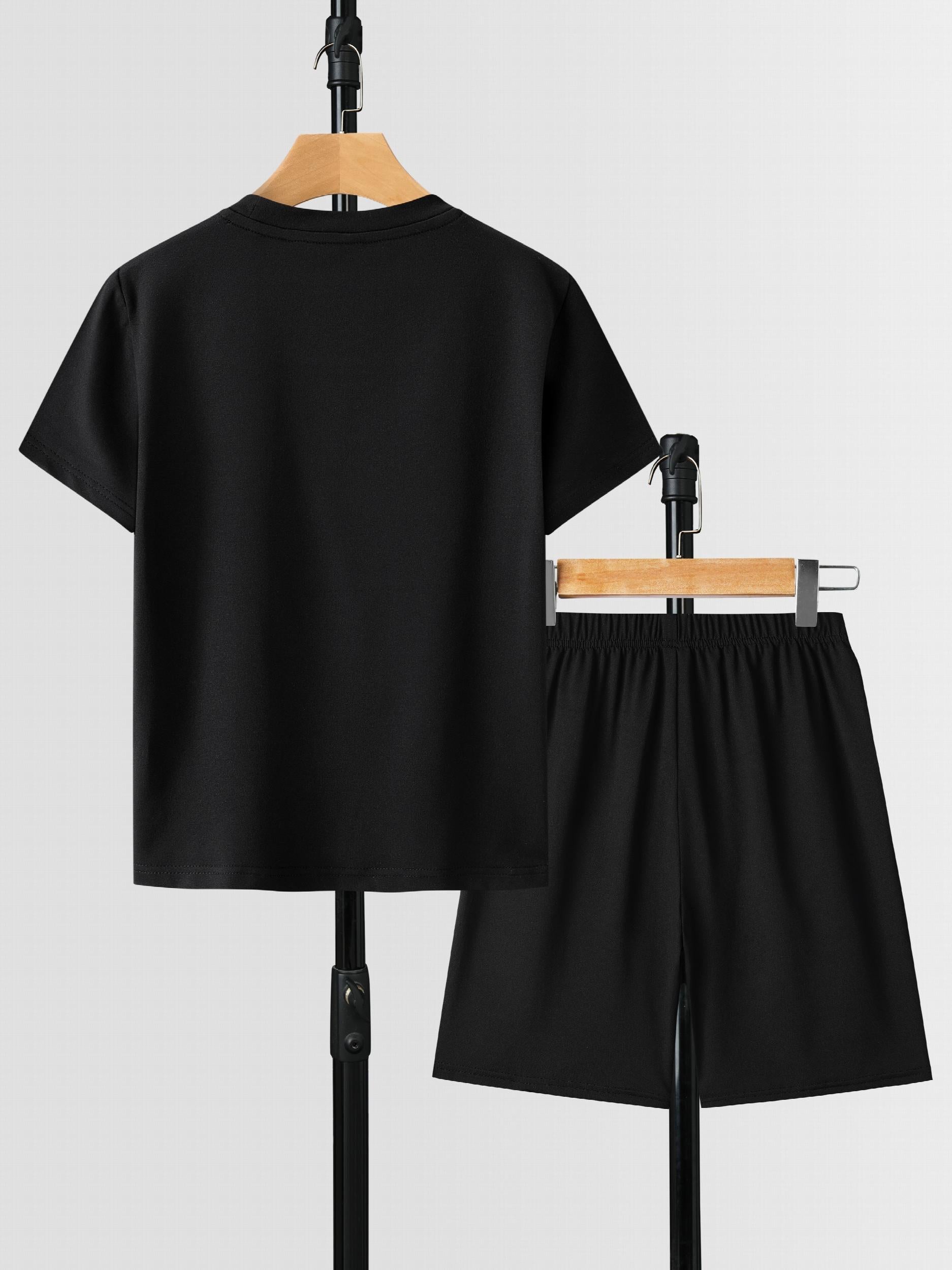 Axolotl Pattern Boy's 2pcs T shirt & Shorts Set
